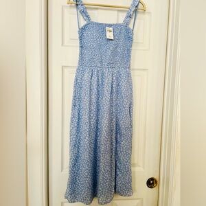 Abercrombie & Fitch Light Blue Patterned Midi Dress